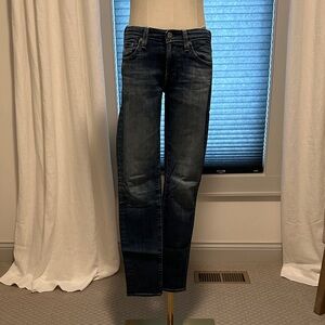 AG Adriano Goldschmied Women's The Stilt Cigarette Dark Blue Straight Leg Jeans
